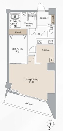 大町西公園駅 徒歩3分 8階の物件間取画像